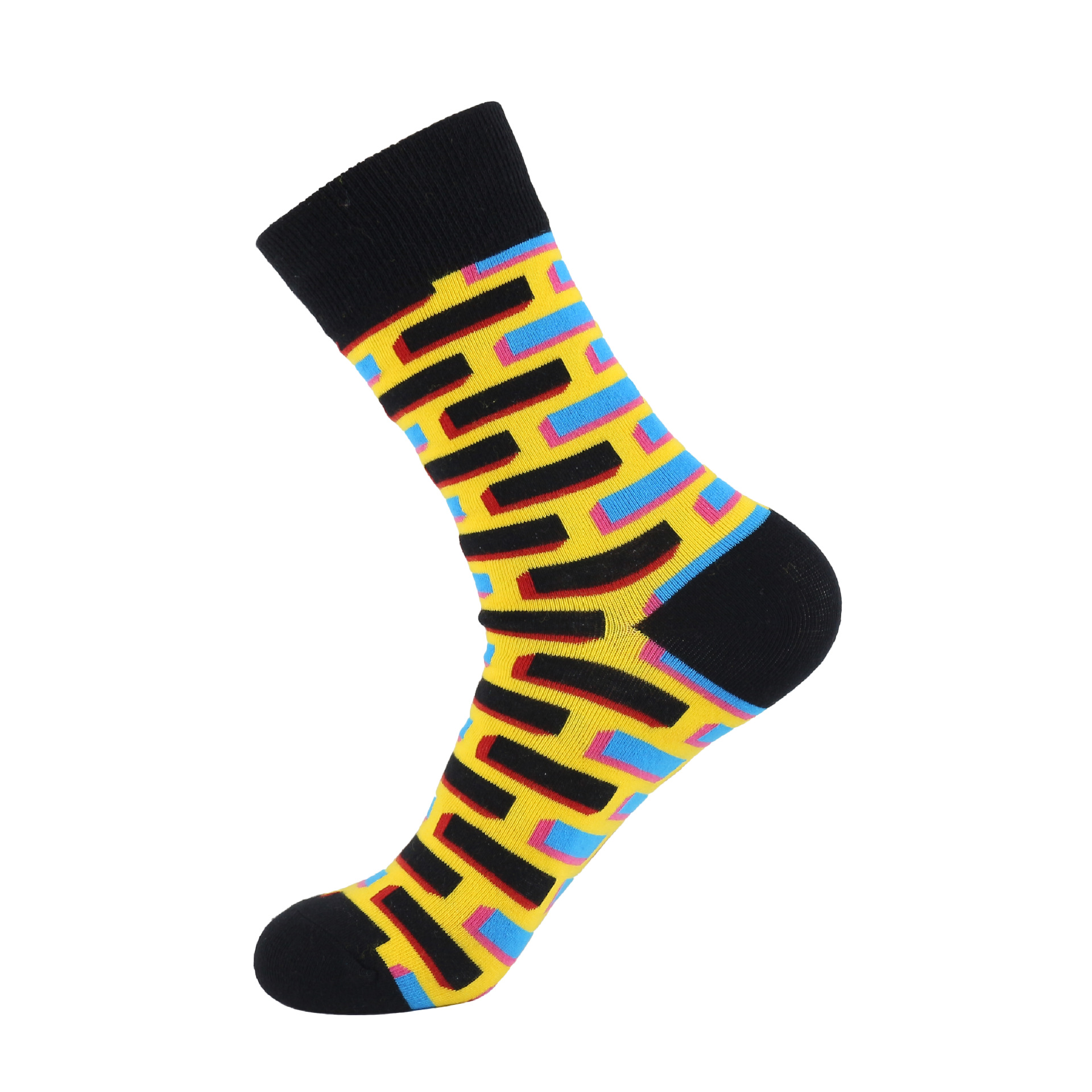 Winter Wave Point Colorful Geometric Grid Racket In Tube Socks Cotton Socks Ms. Socks Socks Personality Tide